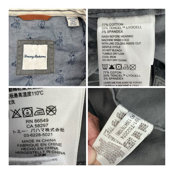 Tommy Bahama BORACAY JEAN JACKETTrucker Jacket XXL Gray Tencel Cotton Blend NWOT - Picture 8 of 9